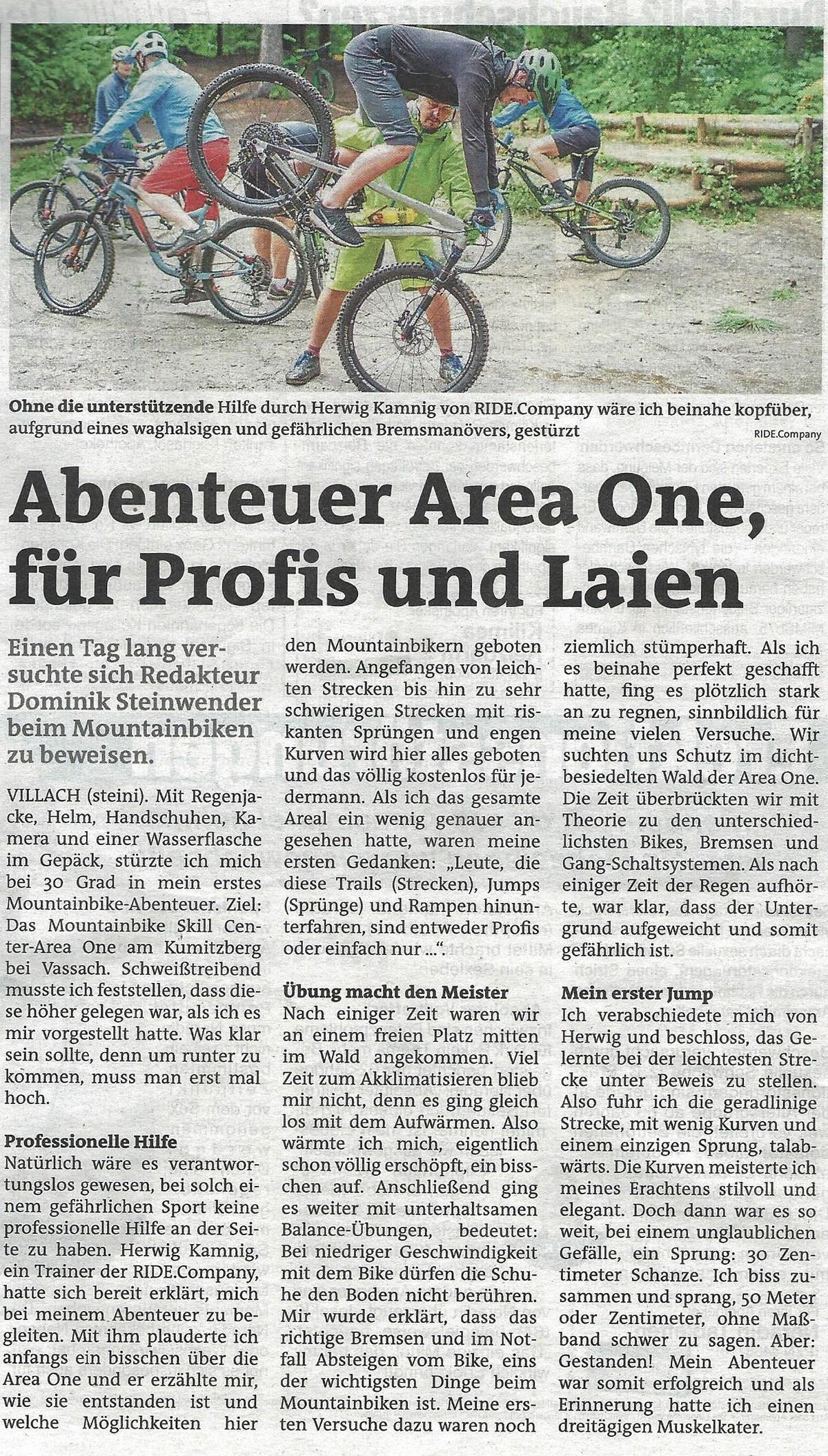 Abenteuer Fahrtechnikkurs in der areaone am Kumitzberg bei Villach